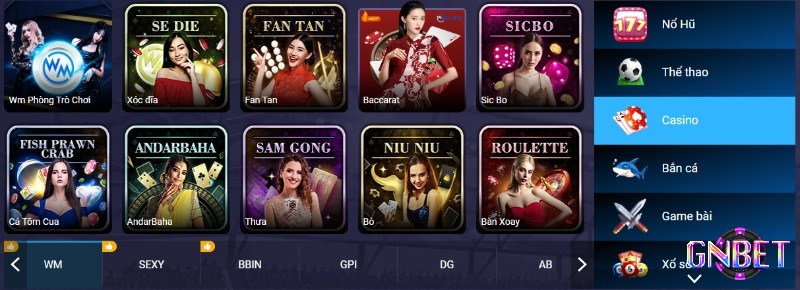 Kho Casino 7ball rất đa dạng, được tương tác với dealer nóng bỏng