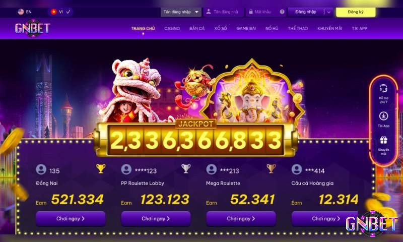 GNBET nhà cái uy tín để chơi game nổ hũ