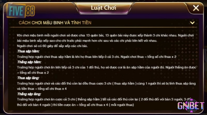 Nắm rõ luật trước khi tham gia chơi Five88