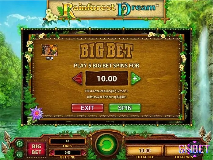 BIG BET mà người chơi có thể đặt cược là 10,00