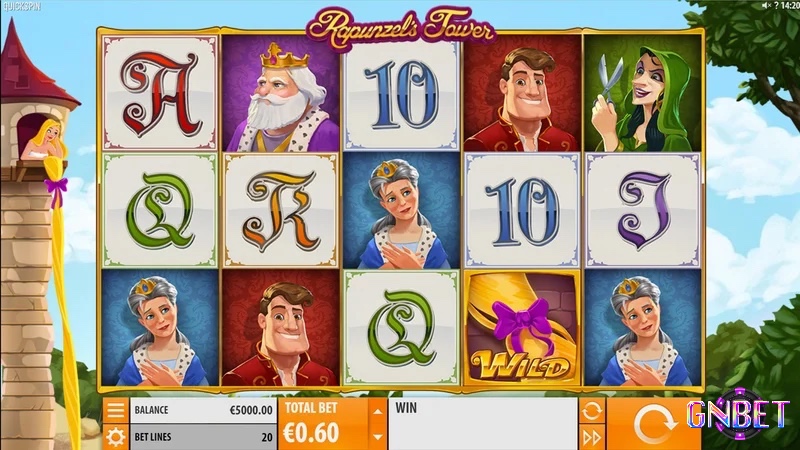 Giao diện chính của slot game với các biểu tượng đặc trưng