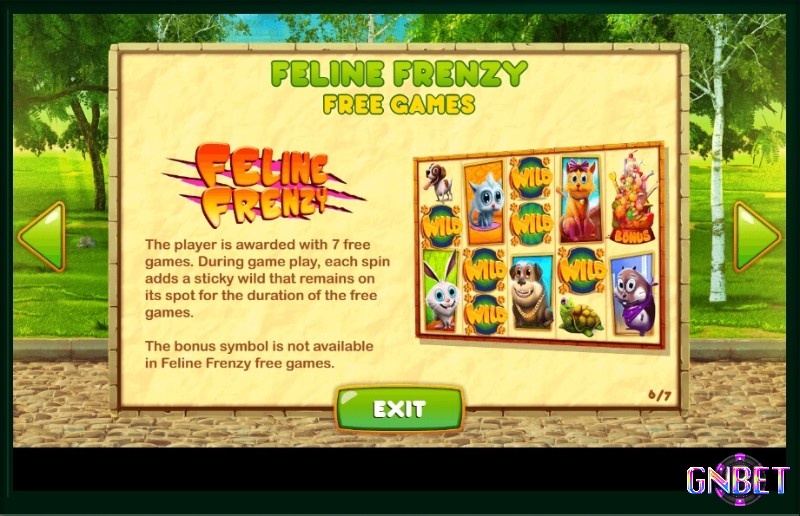 Feline Frenzy Free Games với 7 vòng quay miễn phí cùng tối đa 6 biểu tượng Wild cố định