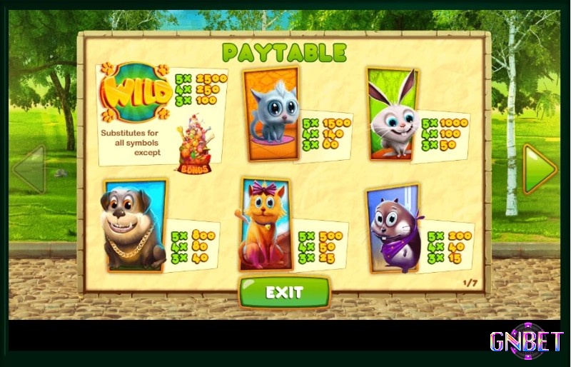 Các biểu tượng chính của Pets slot là hình động vật khá dễ thương